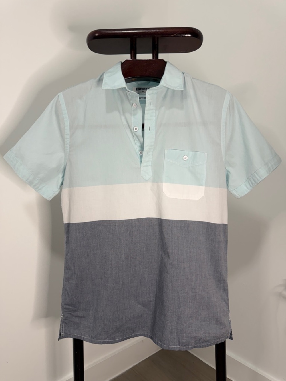 Express Soft Wash Color Block Polo.  Sz S
